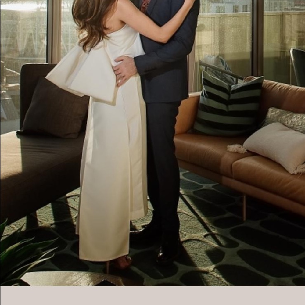 ASOS special edition wedding bandeau jumpsuit/bow - Picture 4 of 6